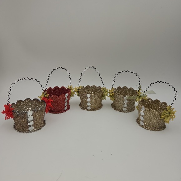 Wendy Addison Other - Lots of 5 Wendy Addison Original  Gift Basket Paper Mache Christmas Decoration